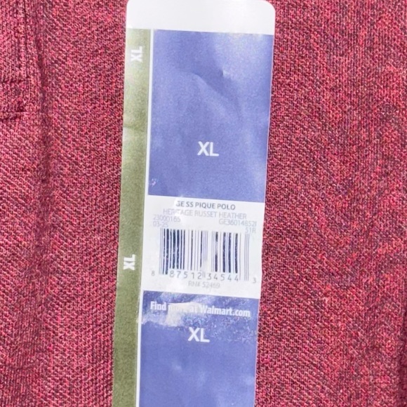 George Men's XL Pique Polo Shirt Heritage Russet Heather NWT Big Vtg 90s Stretch - Picture 6 of 12